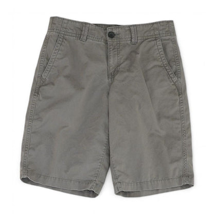 Gray Solid Chino Shorts