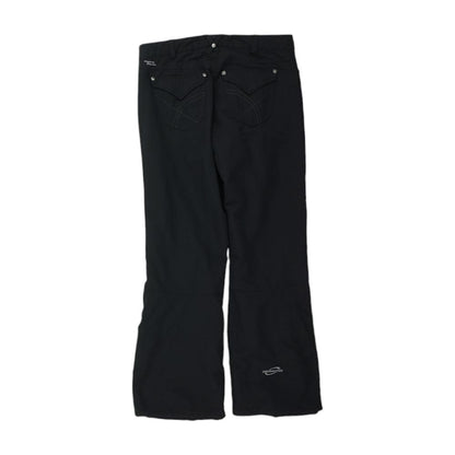 Black Solid Active Pants