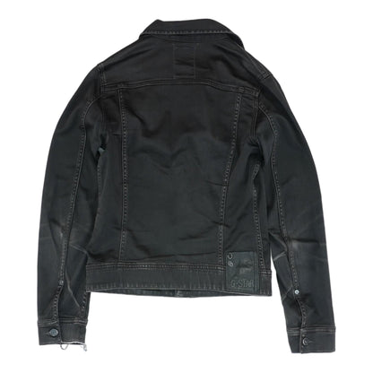 Black Solid Denim Jacket