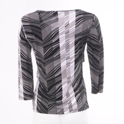 Black Striped 3/4 Sleeve Blouse