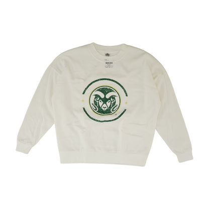 White Colorado State Rams Solid Sweatshirt