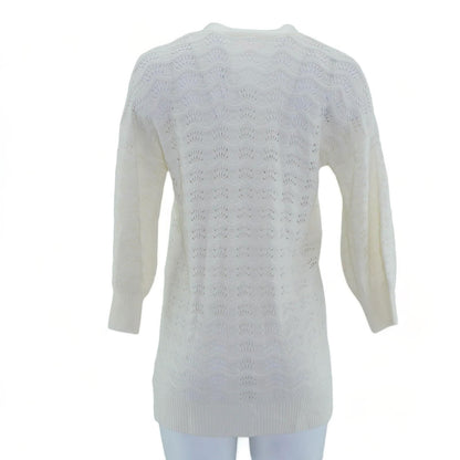 Ivory Solid Cardigan Sweater