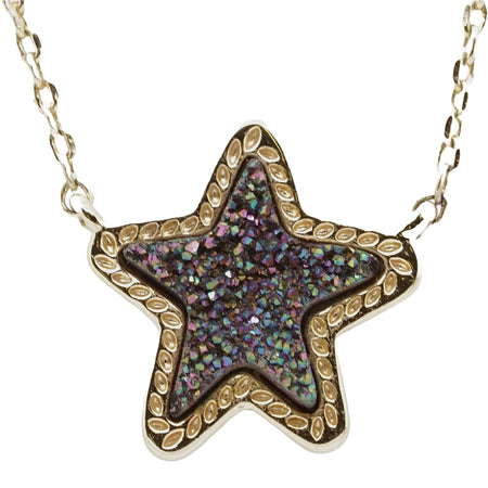 Jae Star Rose Gold Pendant Necklace in Rose Gold Drusy