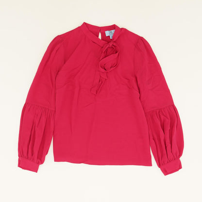 Magenta Solid Long Sleeve Blouse