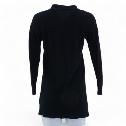 Black Solid Cardigan Sweater