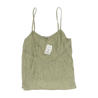 Green Solid Cropped Tank