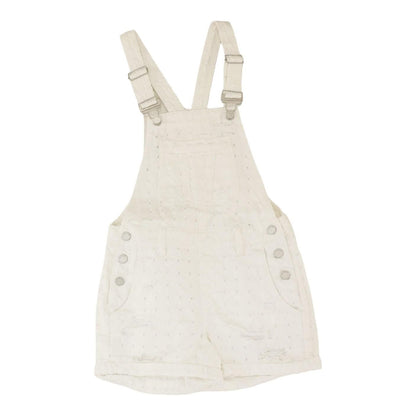 White Polka Dot Overalls Shorts