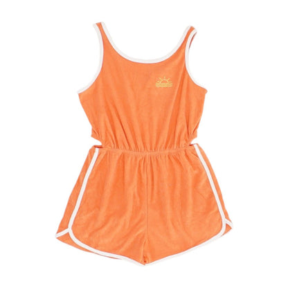 Coral Solid Romper