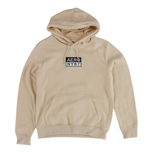 Beige Solid Hoodie Pullover