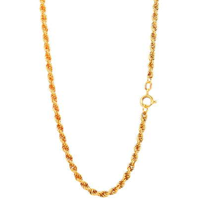 18K Gold Rope Link Chain Necklace