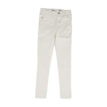 White Solid Mid Rise Skinny Leg Jeans