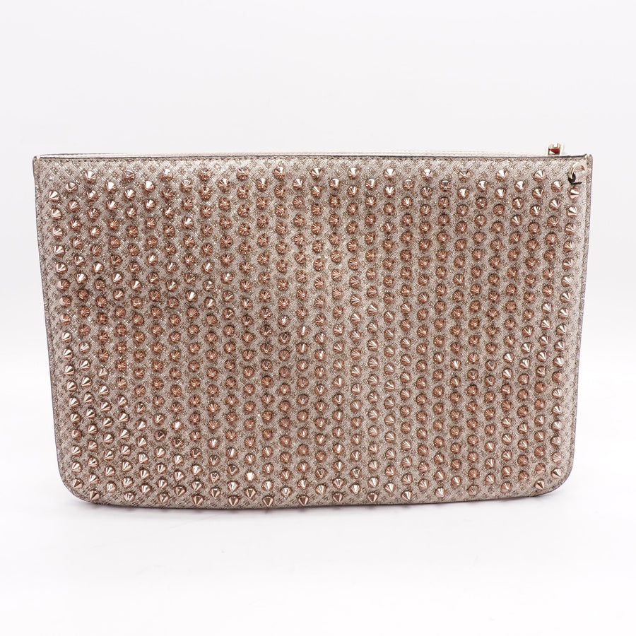 Christian Louboutin Loubiposh Spiked Clutch Bag, White/multi, White Multi