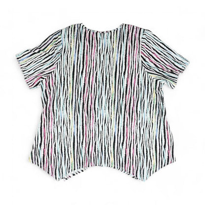 Multi Graphic V Neck Knit Top