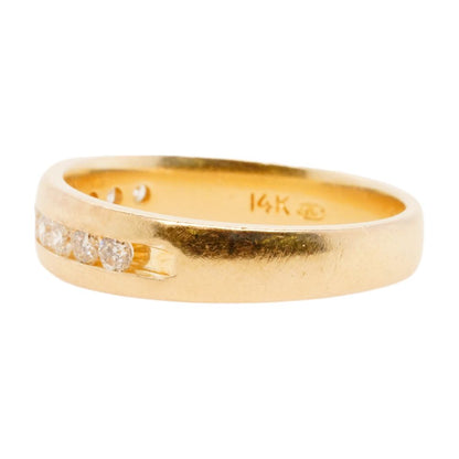 14K Gold Channel Set Round Diamond Band