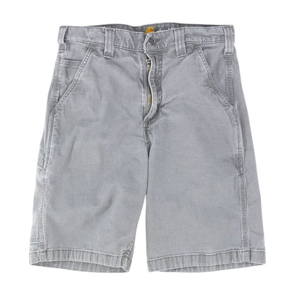 Gray Solid Denim Shorts