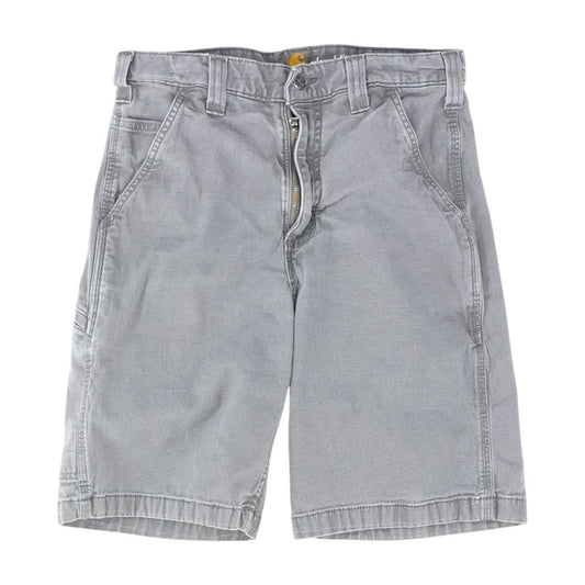 Gray Solid Denim Shorts