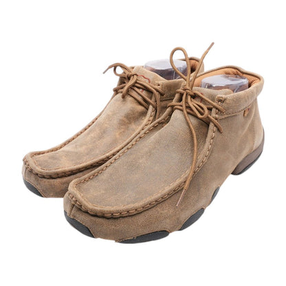 Western Driving Mocs Brown Lace Up Shoes