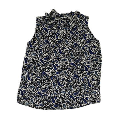 Blue Paisley Sleeveless Blouse