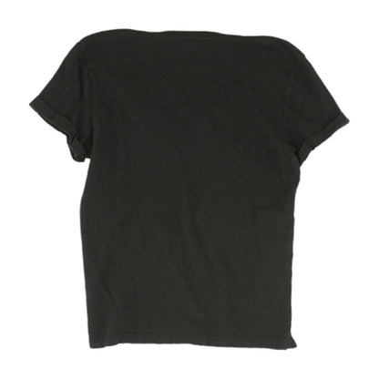 Black Solid V Neck T-Shirt