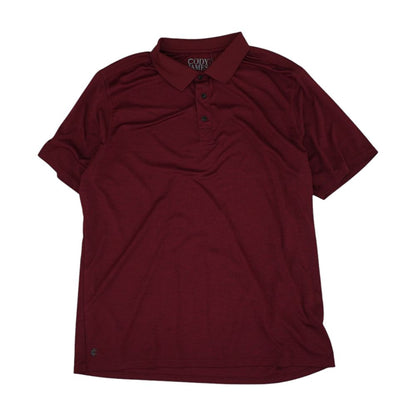 Maroon Solid Short Sleeve Polo