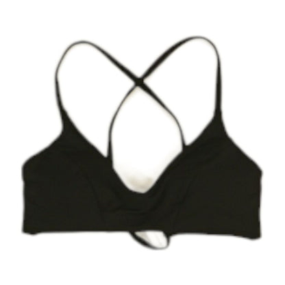 Black Solid Swim Top