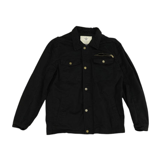 Black Solid Denim Jacket