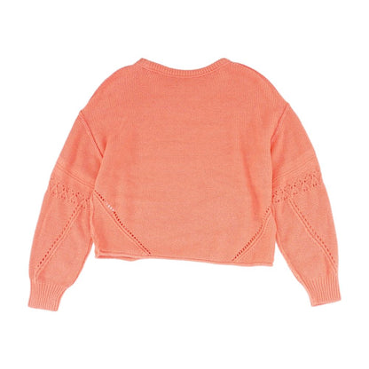 Coral Solid Crewneck Sweater