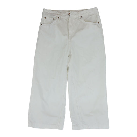 White Solid Five Pocket Pants