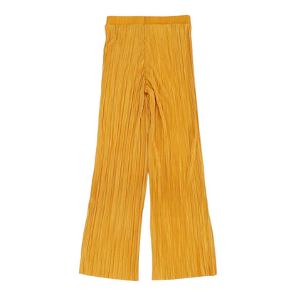 Yellow Solid Dress Pants