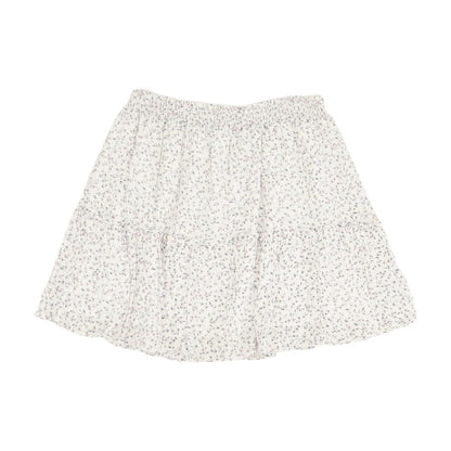 White Floral Mini Skirt