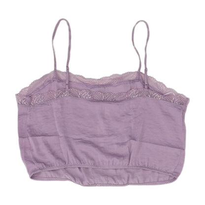 Mauve Embroidery DetailCropped Tank