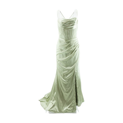 Green Solid Maxi Dress