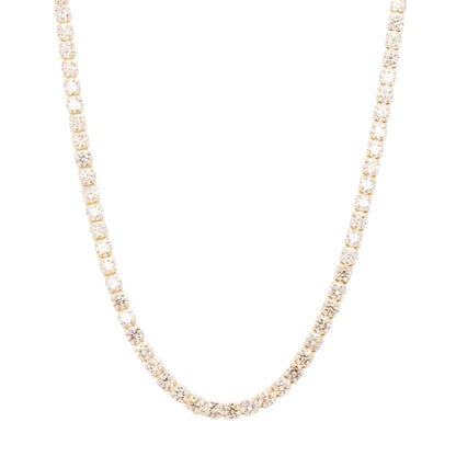 14K Gold Round Lab Grown Diamond Tennis Necklace