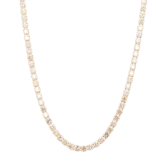 14K Gold Round Lab Grown Diamond Tennis Necklace