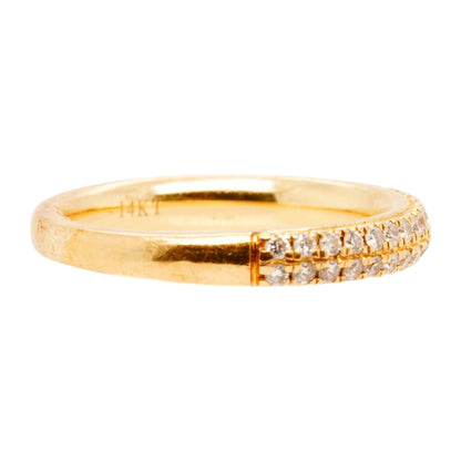 14K Gold Love Collection Two Row Diamond Band