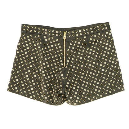 Leather Grommet Shorts