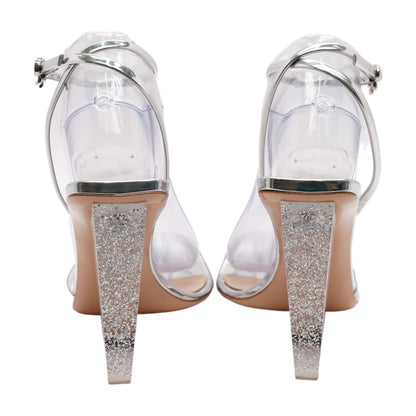 Odyssey Plexi Glitter Sandals in Silver