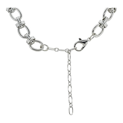 Silver Tone Oval Link Chain Necklace