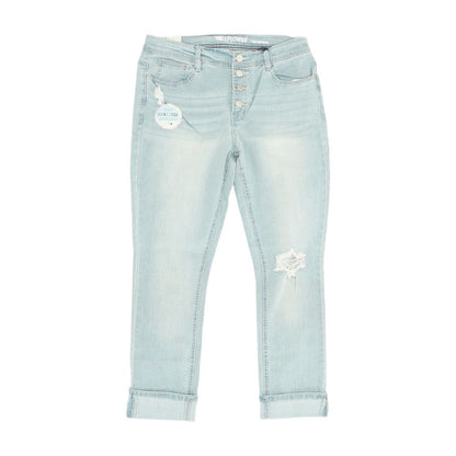 Blue Solid High Rise Jeans