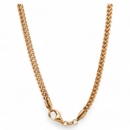 10K Gold Square Wheat Link Chain Necklace