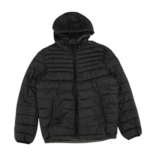 Black Solid Puffer Jacket