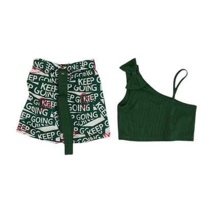 Green Graphic Short Set