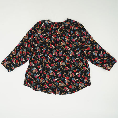 Lucky Brand Floral Polka Dot Shirt - Women's Shirts/Blouses in Navy Multi