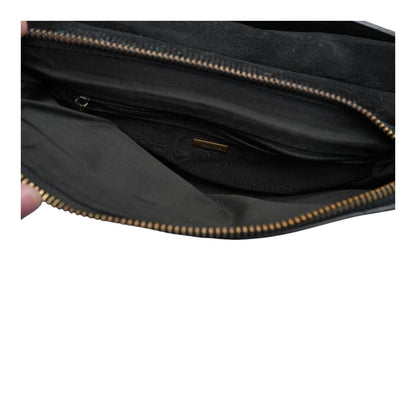 Black Faux Leather Crossbody Bag