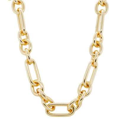 Gold Tone Paper Clip Chain Necklace