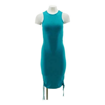 Turquoise Solid Midi Dress