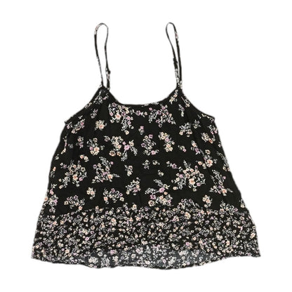 Black Floral Cropped Tank