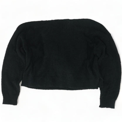 Black Solid Pullover Sweater