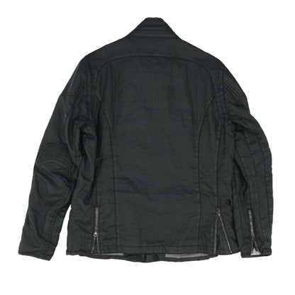 Black Zip & Snap Front Motocross Jacket