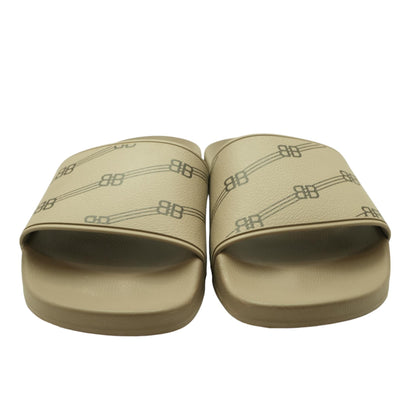 BB Monogram Slides in Light Brown Black